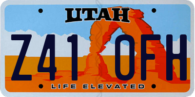 UT license plate Z410FH