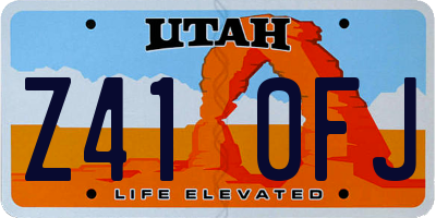 UT license plate Z410FJ