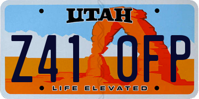 UT license plate Z410FP