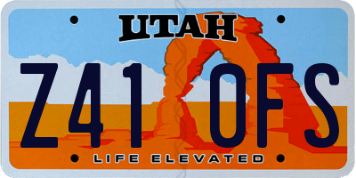 UT license plate Z410FS