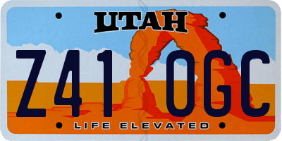 UT license plate Z410GC