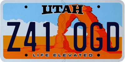 UT license plate Z410GD