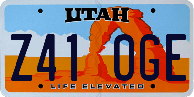 UT license plate Z410GE