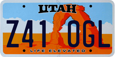 UT license plate Z410GL
