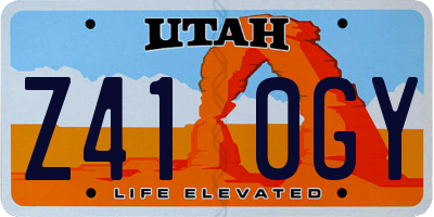 UT license plate Z410GY