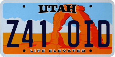 UT license plate Z410ID