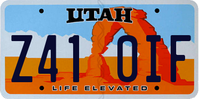 UT license plate Z410IF