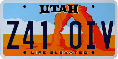 UT license plate Z410IV