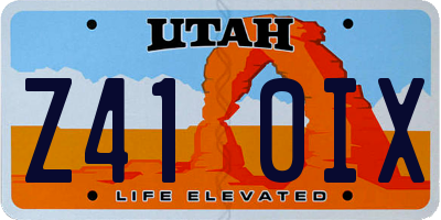 UT license plate Z410IX