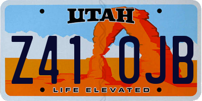 UT license plate Z410JB