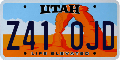 UT license plate Z410JD