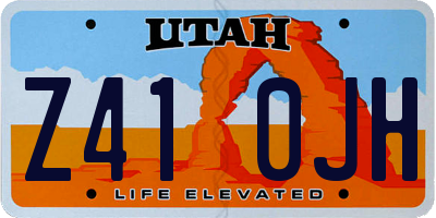 UT license plate Z410JH