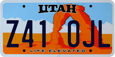 UT license plate Z410JL