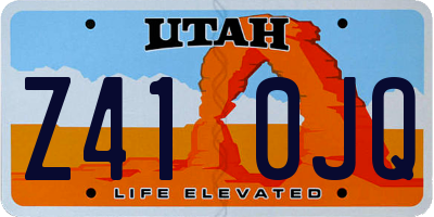 UT license plate Z410JQ