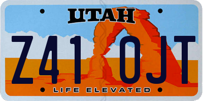 UT license plate Z410JT