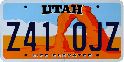 UT license plate Z410JZ