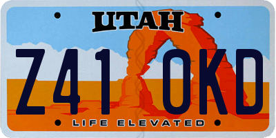 UT license plate Z410KD