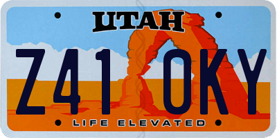 UT license plate Z410KY