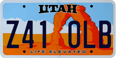 UT license plate Z410LB