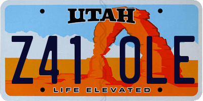 UT license plate Z410LE