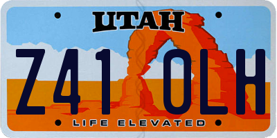 UT license plate Z410LH