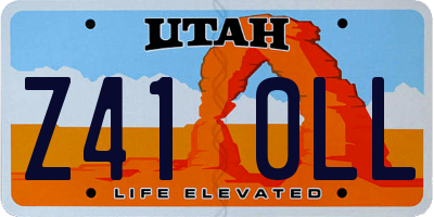 UT license plate Z410LL