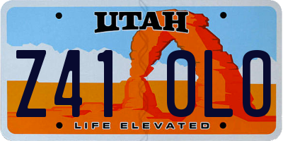 UT license plate Z410LO