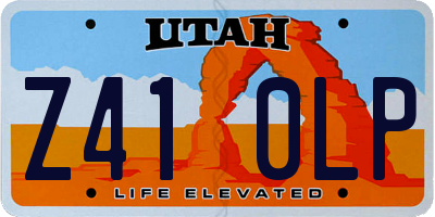 UT license plate Z410LP