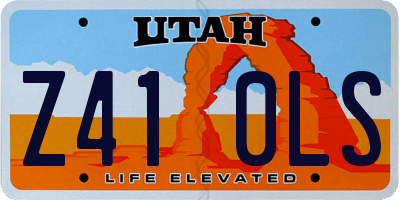 UT license plate Z410LS