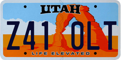 UT license plate Z410LT