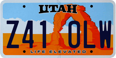 UT license plate Z410LW