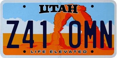 UT license plate Z410MN