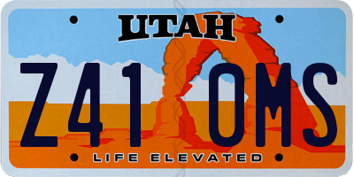 UT license plate Z410MS