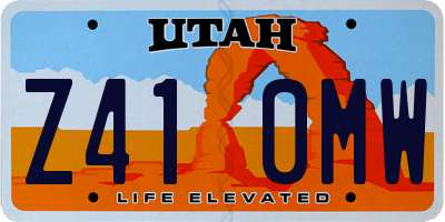 UT license plate Z410MW