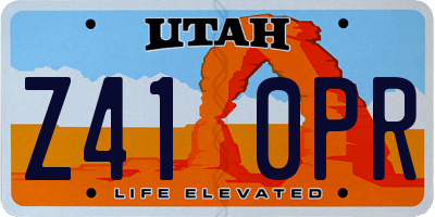 UT license plate Z410PR