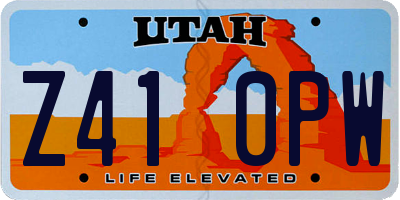 UT license plate Z410PW