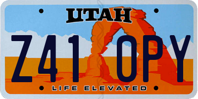 UT license plate Z410PY