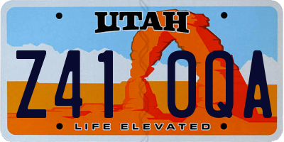 UT license plate Z410QA