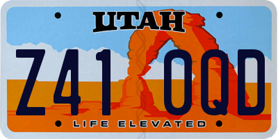 UT license plate Z410QD