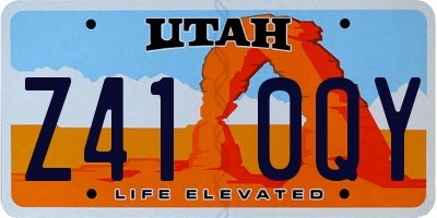 UT license plate Z410QY