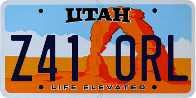 UT license plate Z410RL