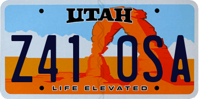 UT license plate Z410SA