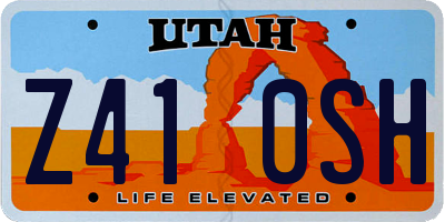 UT license plate Z410SH