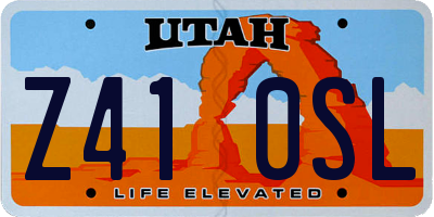 UT license plate Z410SL
