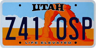 UT license plate Z410SP