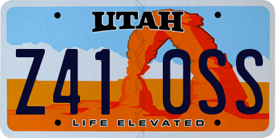 UT license plate Z410SS