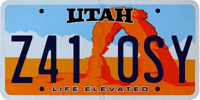 UT license plate Z410SY