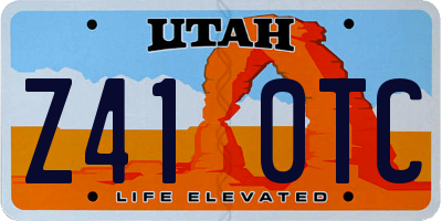 UT license plate Z410TC