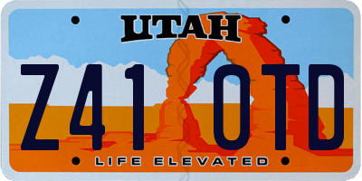 UT license plate Z410TD