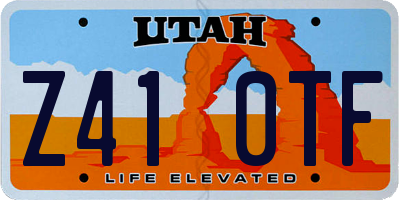 UT license plate Z410TF